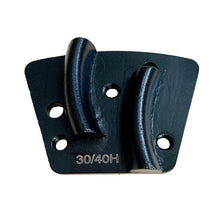 Cargar imagen en el visor de la galería, Zapatas de pulido de diamante de doble barra trapezoidal de grano 30/40 de Diamatic Sase para hormigón