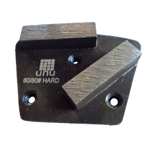 Load image into Gallery viewer, Concrete Surface Prep-60/80 Grit Double Segment Diamond Grinding Shoes: Screw-On - www.unudiamondtooling.com