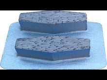 Cargar y reproducir el video en el visor de la galería, Zapatas de amoladora de diamante de doble barra Husqvarna, grano 30/40, para hormigón