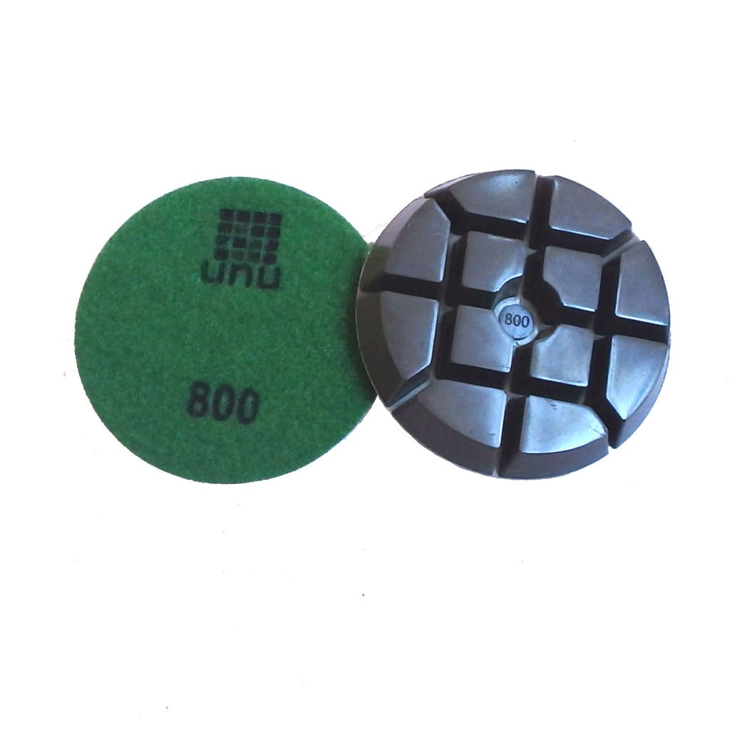 800 grit resin diamond pad: polish concrete terrazzo